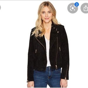 BLANKNYC Black Suede Moto Jacket in Onyx